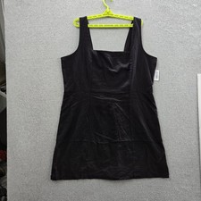 Old Navy Women Dress XXL TALL Black Linen Rayon Smocked Relaxed Sleeveless NWT