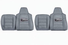 2007 Ford F250 F350 Lariat Front Top Bottom Perf Leather Seat Cover Gray