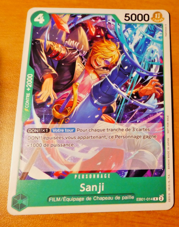 ONE PIECE CARD GAME CARTE FRANCAISE SANJI EB01-014 FR NM