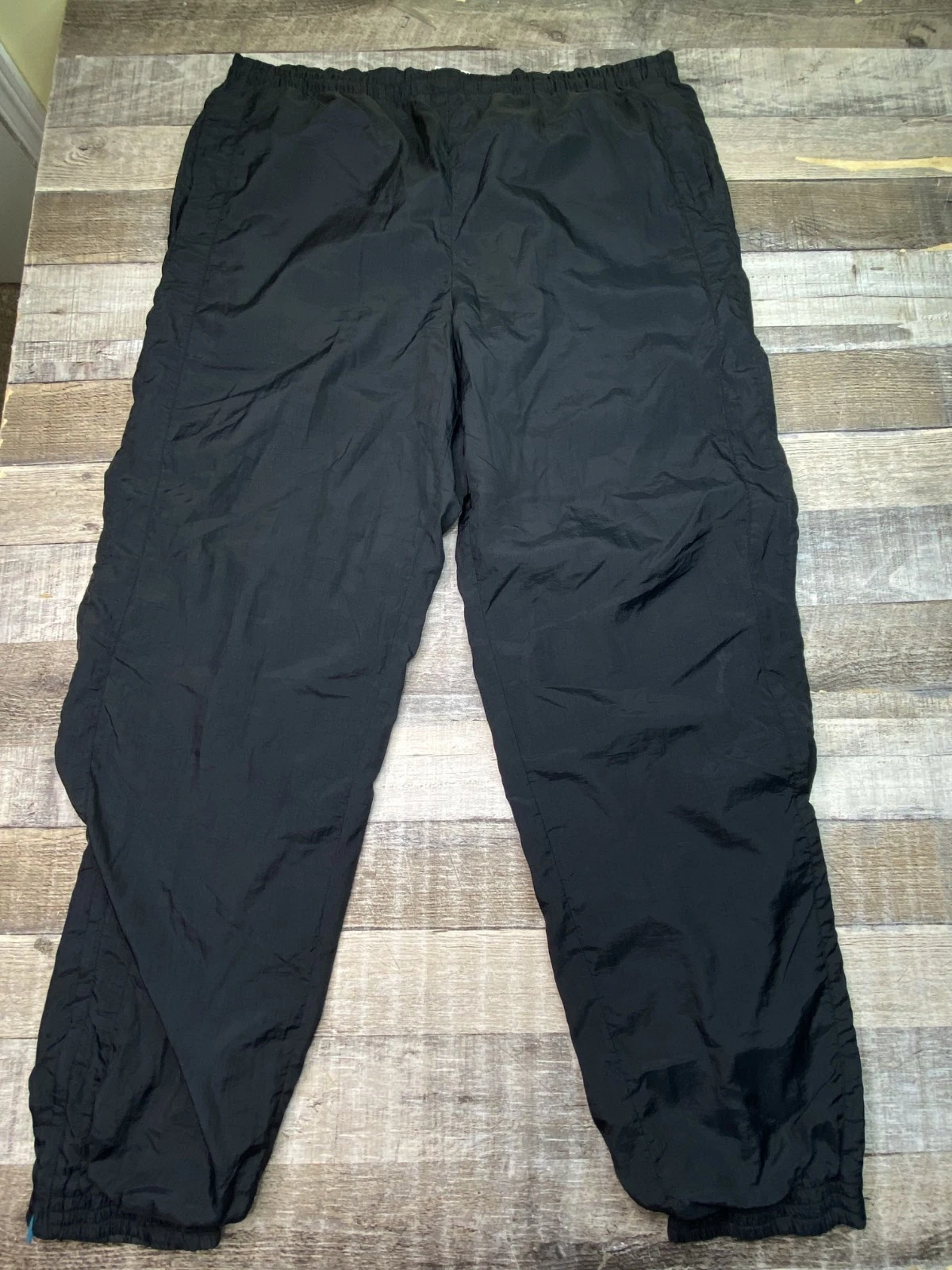 Vintage 90s Nike Windbreaker Track Pants Men’s Large Baggy Black Lined Joggers
