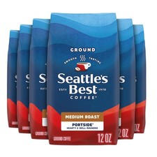 Seattle  s Best Coffee, Medium Roast Ground Coffee, Portside, 100 Arabica, 6 ...