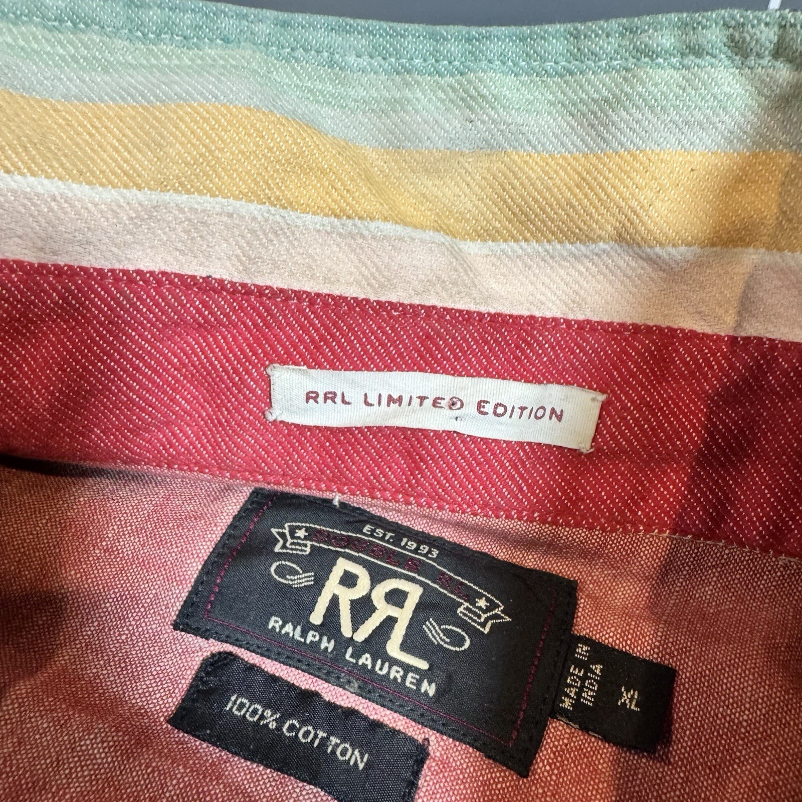 rrl double rl patchwork flannel button up shirt l… - image 4