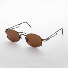 Sporty Oval Steampunk Optical Quality Vintage Sunglass - Iggy