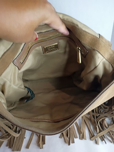 Borsa a tracolla Lauren Ralph Lauren marrone marrone marrone scamosciato frange boho western - Foto 11 di 15