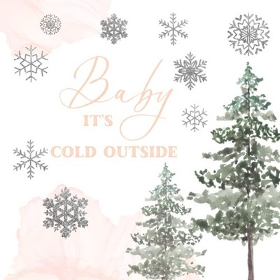 Baby It's Cold Outside: Pink Snowflake Baby Shower Guest Book Winter Snow Themed