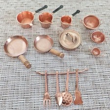 1:12 Dollhouse Miniature Copper Metal Kitchenware Lot