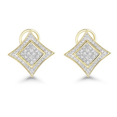 14 Karat Gold Diamant Ohrstecker 1 kt für Damen und Herren
