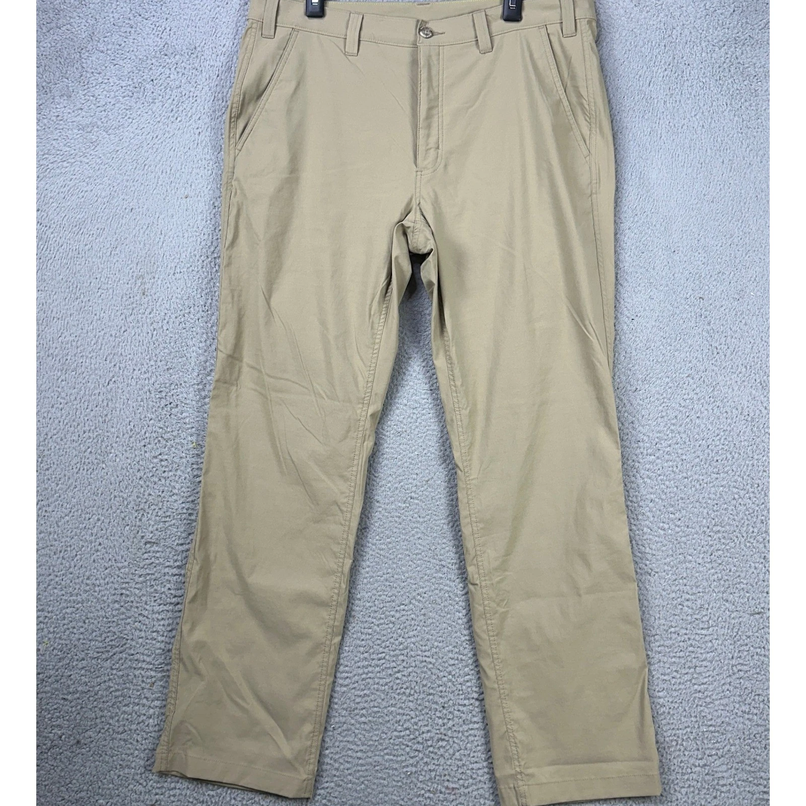 Eddie Bauer Mens Hiking Pants 38X32 Tan Stretch Straight Leg Outdoor Nylon Blend