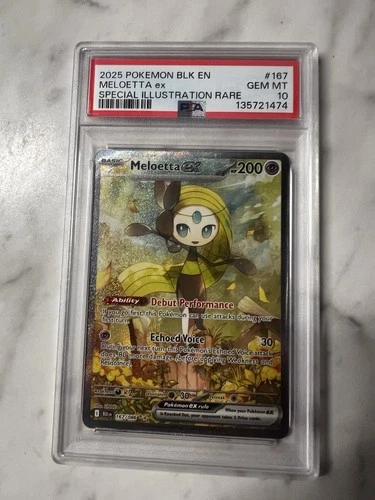 Pokemon Meloetta ex 167/086 Sv: Black Bolt Holo Sir PSA 10