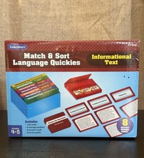Lakeshore Match Sort Language Quickie Informational Text Cards Grades 4-5 New