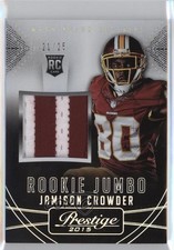2015 Panini Prestige Extra Points Platinum 21/25 Jamison Crowder Jumbo Patch 2u3