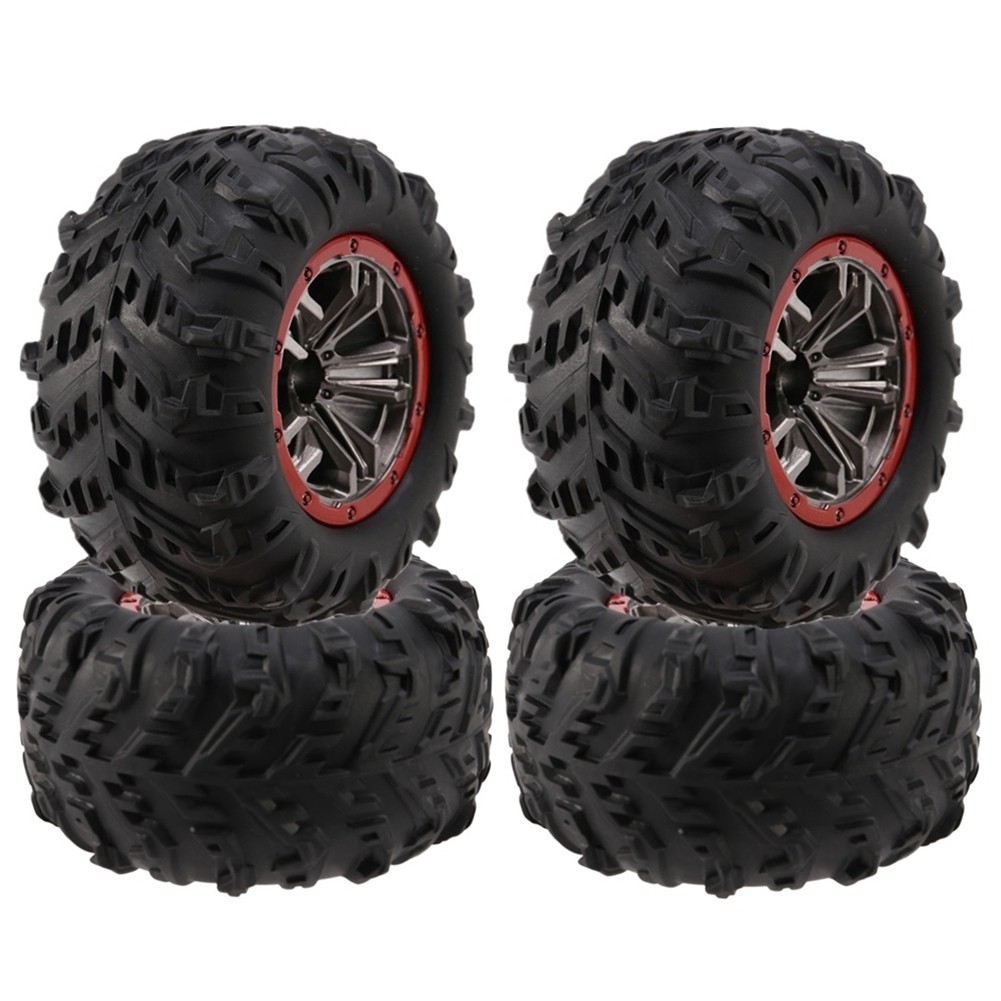 Alomejor RC Truck Reifen Set 4 Stück | 1/10 Maßstab, Gummireifen Mit Nylonfelge, Kompatibel Mit ZD Racing Crawler