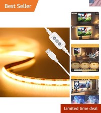 LED Strip Light 5V USB 6.56ft/2m 2700K, 640LEDs 1200lm Dimmable COB LED Strip...