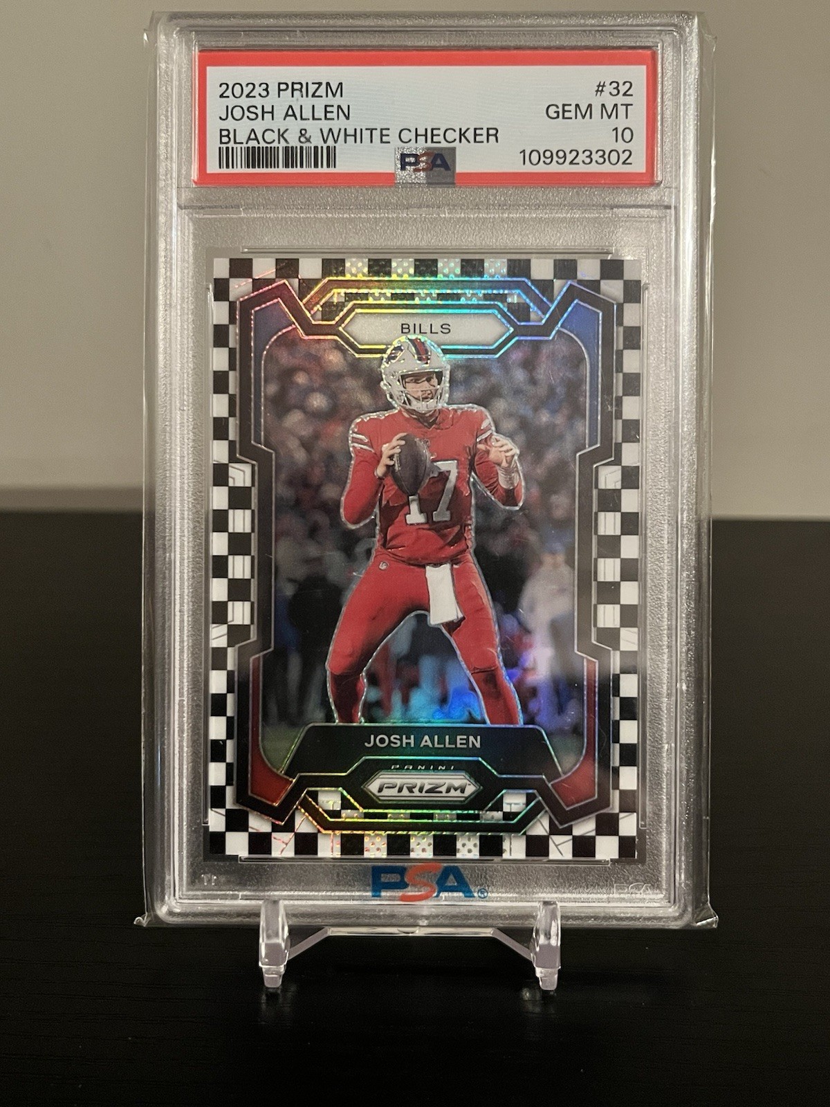 2023 Panini Prizm Josh Allen Black & White Checker PSA 10 #32