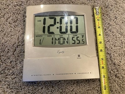 Equaity Digital Wall Clock LCD Number Time Temperature Calendar Alarm Table