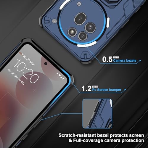 Kompatibel für Nothing Phone 3A Pro Schutzhülle Militär Standard 360 Drehbar  - Bild 3 von 8