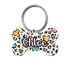 Minnie Leopard Personalized Pet ID Dog Tag Name Plate Unique Design Girly Cute