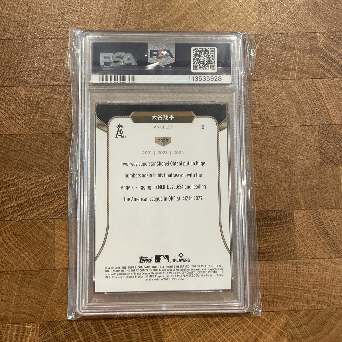 2025 Topps Welcome to the Club MVP Shohei Ohtani Kanji #2 - PSA 8
