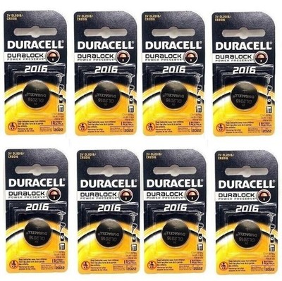 8 Duracell CR 2016 ECR2016 CR2016 DL 2016 3V Lithium Battery Japan Exp 2022