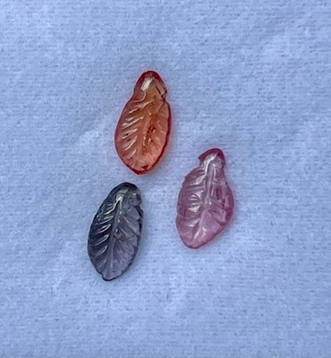 Natural 100% Unheated 3/Pc 2.49 ct Carving leaf Multi,color Spinel MOGOK