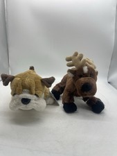 Webkinz Reindeer  Bulldog Plush Sealed Code Tag Ganz Holiday Stuffed Animal NWT