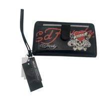 Ed Hardy Skull and bones love kills slowly Wristlet Zip Wallet NWT