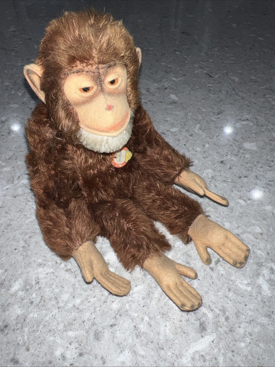 Vintage Steiff Jocko Monkey Brown Mohair Jointed 12