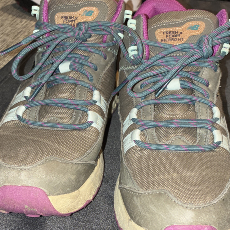 New Balance Fresh Foam Hierro Hiker Hiking Shoes Brown/Purple Lace-Up Pre-Owned