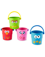 X Sesame Street Baby Bath Toy, Stack  Pour Bath Buckets