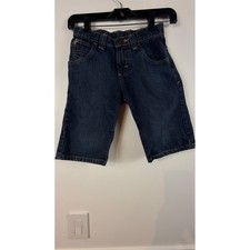 Wrangler Boys Denim Shorts Dark Wash Adjustable Waist Size 8 Regular 2SCBWBX
