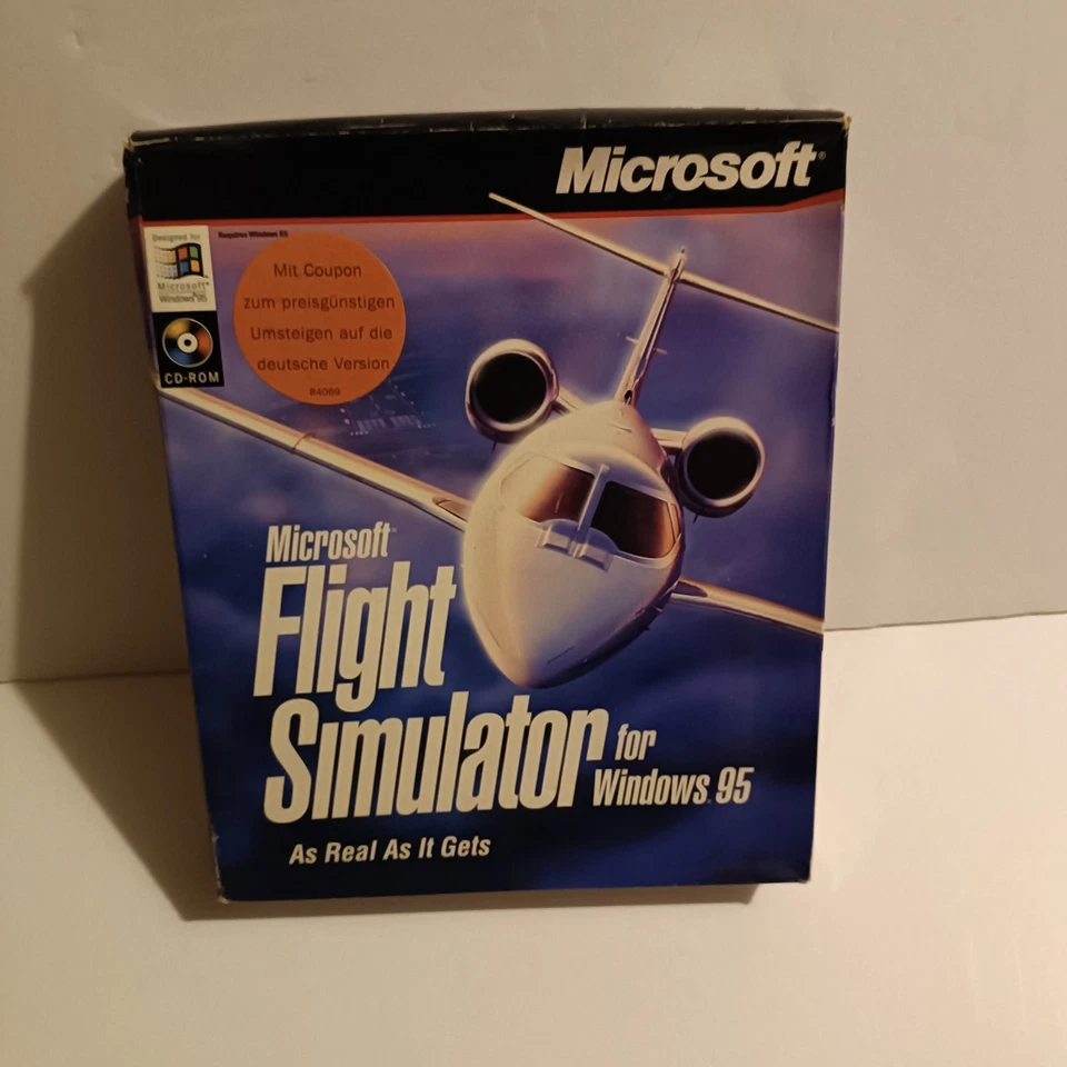 MS Flight Simulator Win 95 PC Big Box | KOMPLETT CIB | Vintage Sammlerstück 1996 - Bild 1 von 4