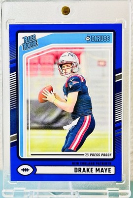 Drake Maye RARE ROOKIE RC BLUE COLOR MATCH PANINI INVESTMENT CARD SP PATRIOT MVP