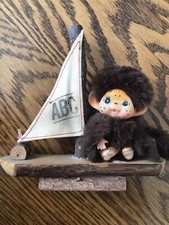 Vintage MONCHICHI Monkey on Sail Boat Unique Rare