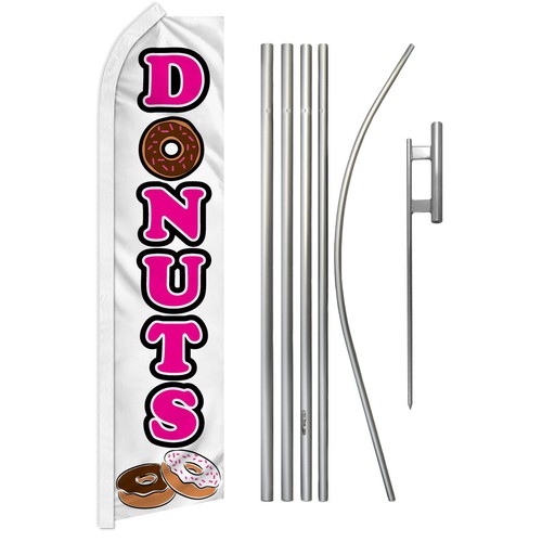 Dessert Advertising Swooper Flutter Feather Flag Kit Ice Cream Donuts Churros - Picture 17 of 25