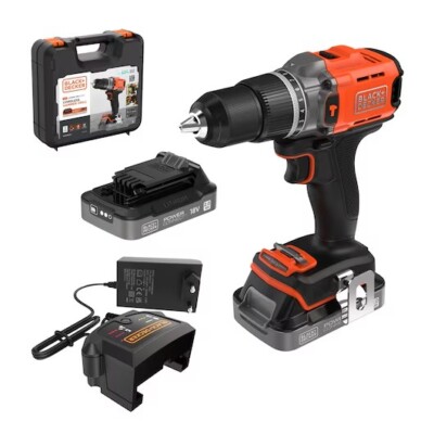 18V 2.0Ah Battery Operated Impact Driver Drill in Black Decker Case  