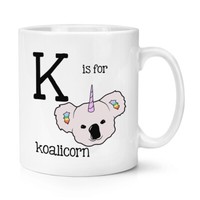 Buchstabe K Is FüR Koalicorn 284Ml Becher Tasse - Alphabet Lustig Koala Einhorn