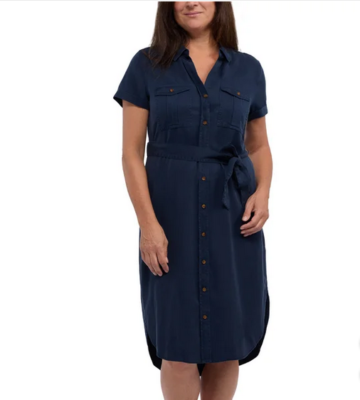 Teddi Rose Women's Tencel Shirt Dress | Navy | Size-Large | eBay