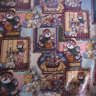 Snowman Family Cotton Fabric Designed by Mindy Cain for Springs Creative Fabrics