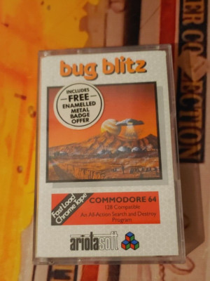Bug Blitz (Ariolasoft 1986) Commodore 64 (Tape, Manual, Box) works 8-bit classic