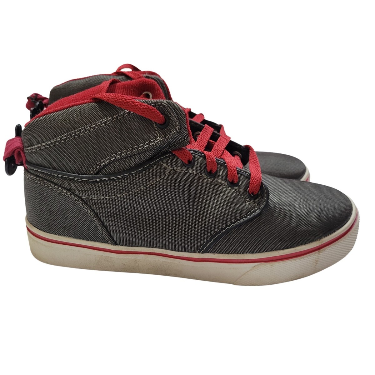 Boys Shoes DARK GRAY MID-RISE ATHLETIC SNEAKERS Maroon Trim