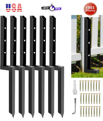 #ad #ad 6 Pack 2quot; Wide Fence Repair Kit 34in Heavy Spikes for Fixing Tilted Wooden Posts $109.99