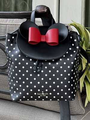 KATE SPADE DISNEY MINNIE MOUSE BACKPACK BLACK WHITE POLKA  display picture 1