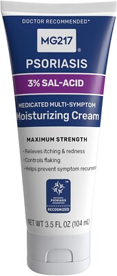 MG217 Medicated Moist Psoriasis Cream with 3% Salicylic Acid, 3.5 fl oz