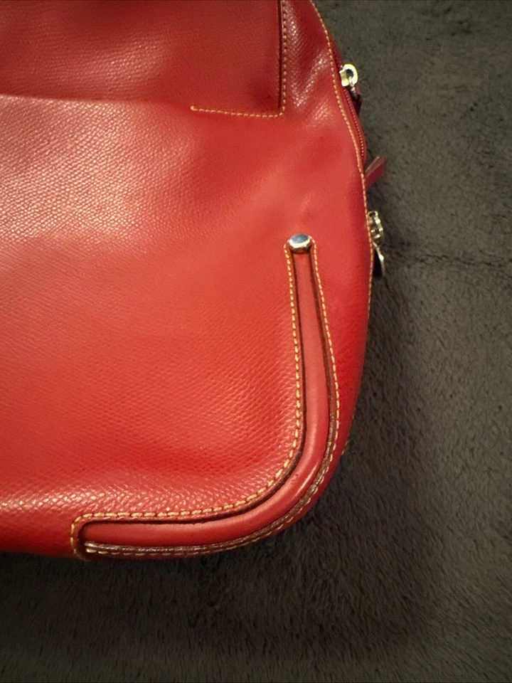 Lamarthe Italian Leather Women Small Red Backpack Slightly Used - Image 2 of 4