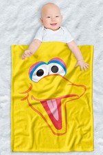 Sesame Street Fleece Baby Blanket, 30"x40", Big Bird Head