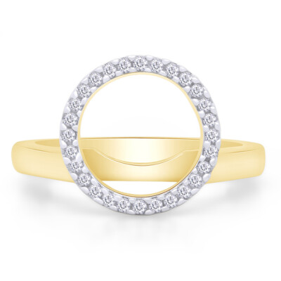 Halo Solitaire Enhancer 14k Gold 0.05 Ct Natural Diamond Ring Guard Jacket Wrap