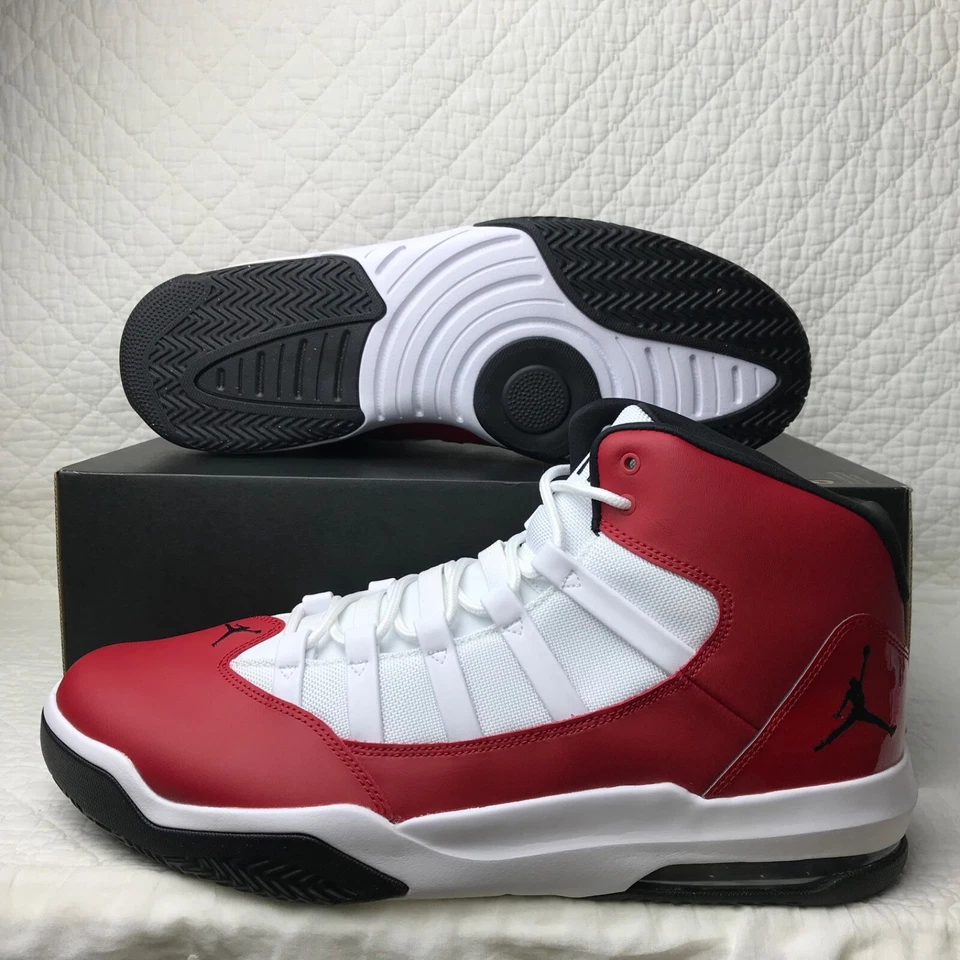 Nike Air Jordan Max Aura Zapatos Para Hombre Talla 15 Gimnasio Rojo/Blanco/Negro AQ9084-602 Foto 4 de 4