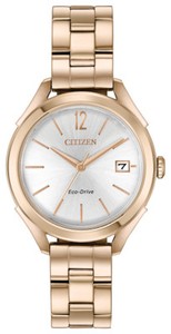 Citizen Eco-Drive LTR Women's Rose Gold-Tone Silver Dial 34mm Watch FE6143-56A