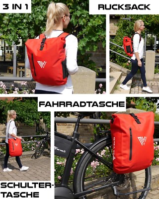 MIVELO Fahrradtasche Rucksack Gepcktrgertasche Laptopfach wasserdicht rot  | eBay.de