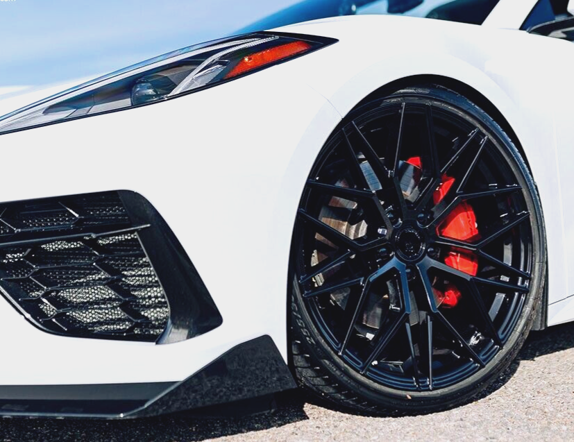 19/20 AG M520R Wheels fits C8 CORVETTE BLACK 19x8.5 20x11 R-Forged